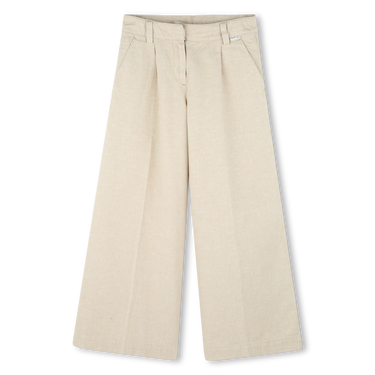 BOSS pantalon para niña y adolescente color beige